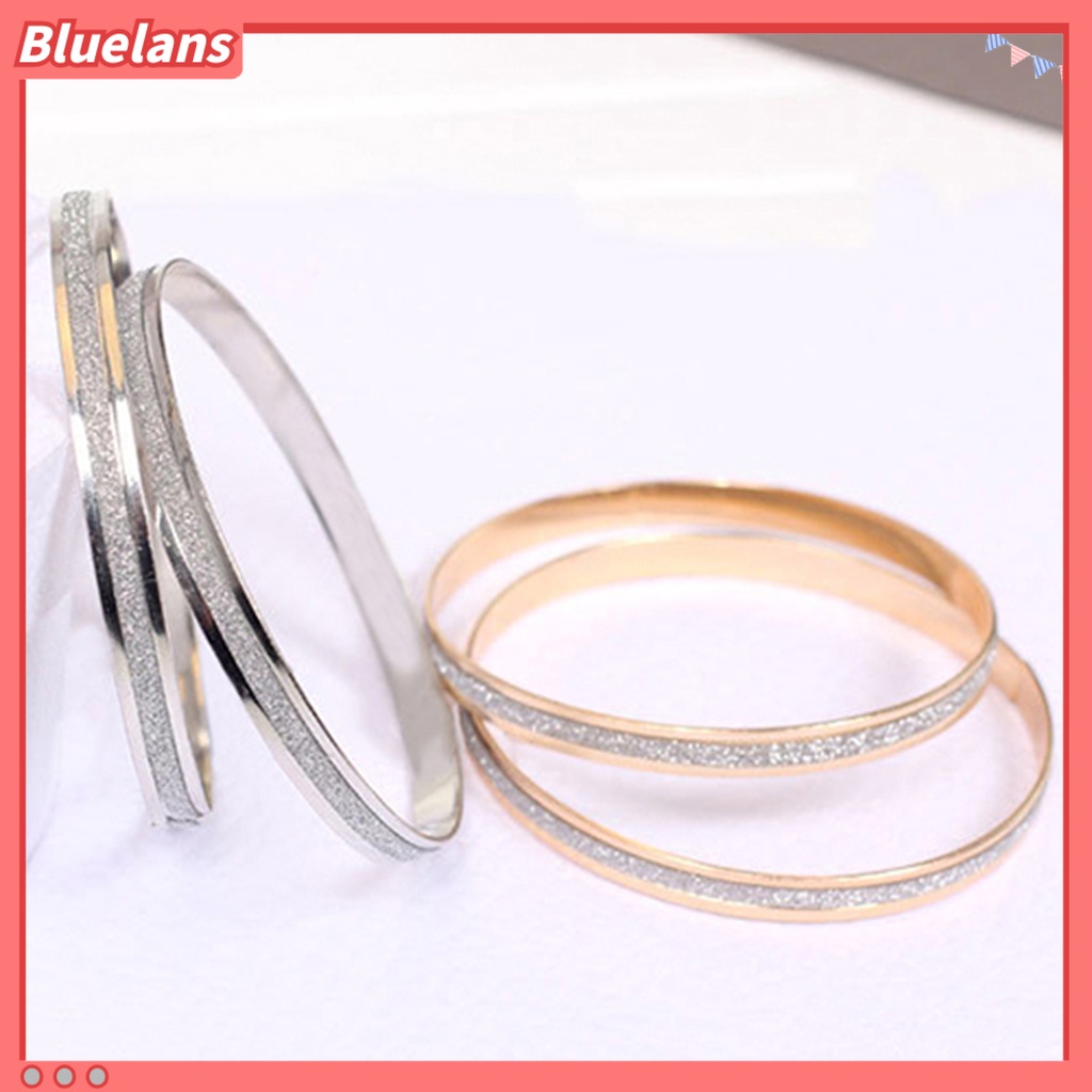 Bluelans Bangle Exquisite Fadeless Women Simple Middle Frosted Circle Bracelet Dating