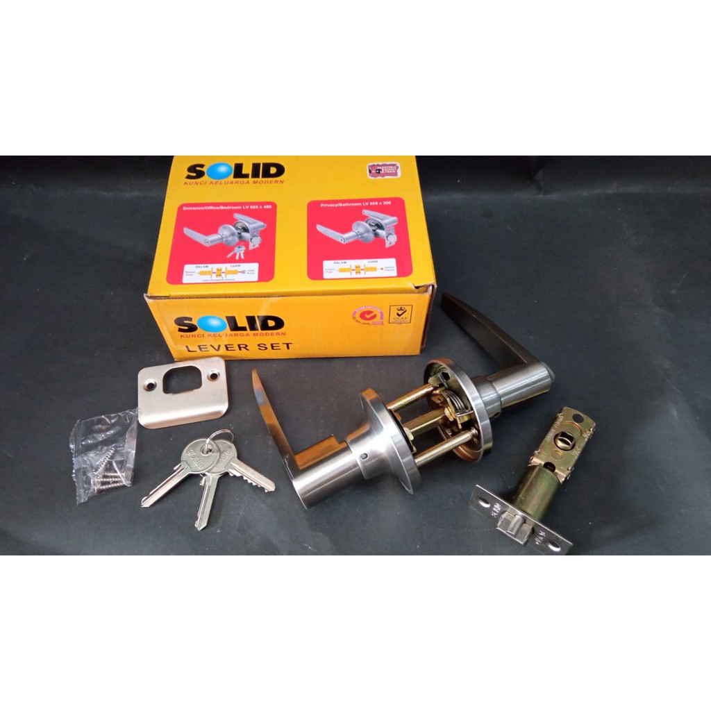 GAGANG KUNCI PINTU KAMAR SOLID LEVER SET LV 605 400