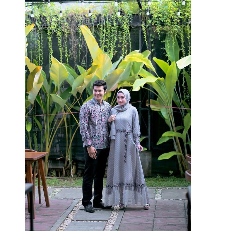 Bagus Banget.. Gamis Brukat Couple Terbaru, Gamis Remaja Batik Couple Untuk Kondangan Lamaran Wisuda