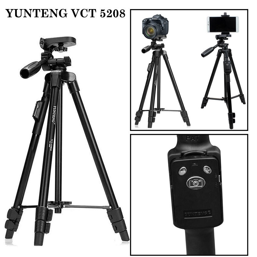 TRIPOD BLUETOOTH YUNTENG VCT 5208 STANDING HP CAMERA