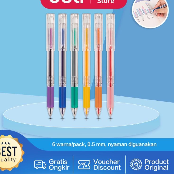 

Bestseller LSWPK Deli Pulpen Gel 6 Warna Cerah 6pcs/Pack 0.5mm Untuk Menulis Jurnal Dilengkapi Klip A125 60 Best Product
