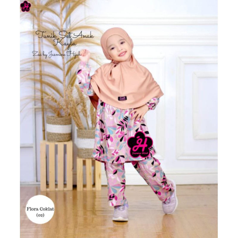 Set celana Anak 2 Tahun baju muslin anak baju Tunik anak Kayla by zea