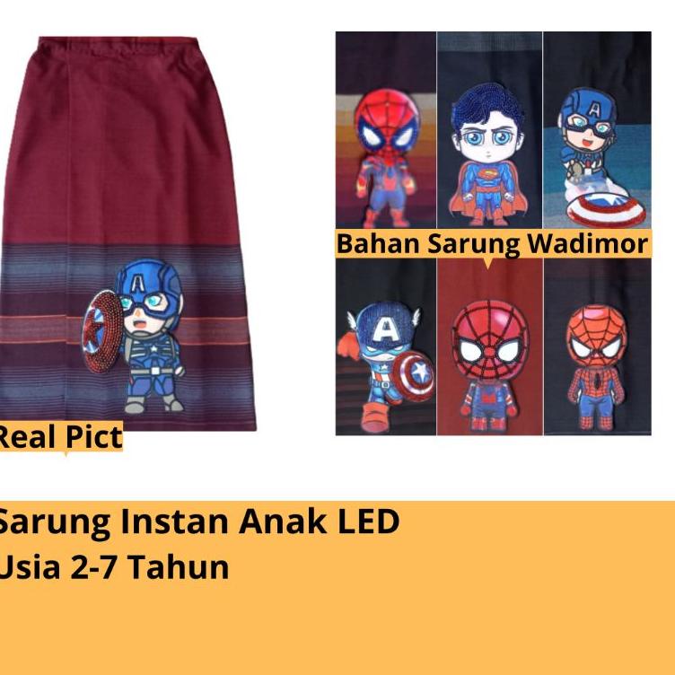 Diskon lebaran Sarung Instan Anak Usia 2-7 Tahun Karakter LED 369DHS