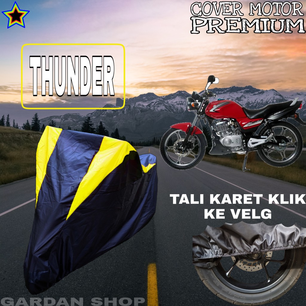 Sarung Motor THUNDER Hitam Kuning Penutup Pelindung Motor Thunder PREMIUM