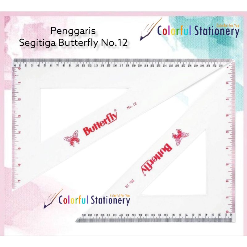Penggaris / Mistar Segitiga Butterfly No.12