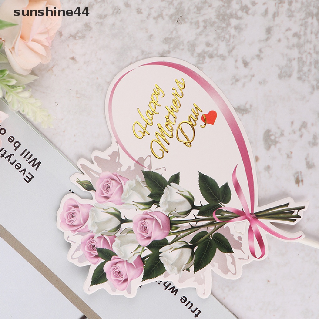 Sunshine Topper Kue Ulang Tahun Bentuk Hati + Bunga Untuk Hari Ibu