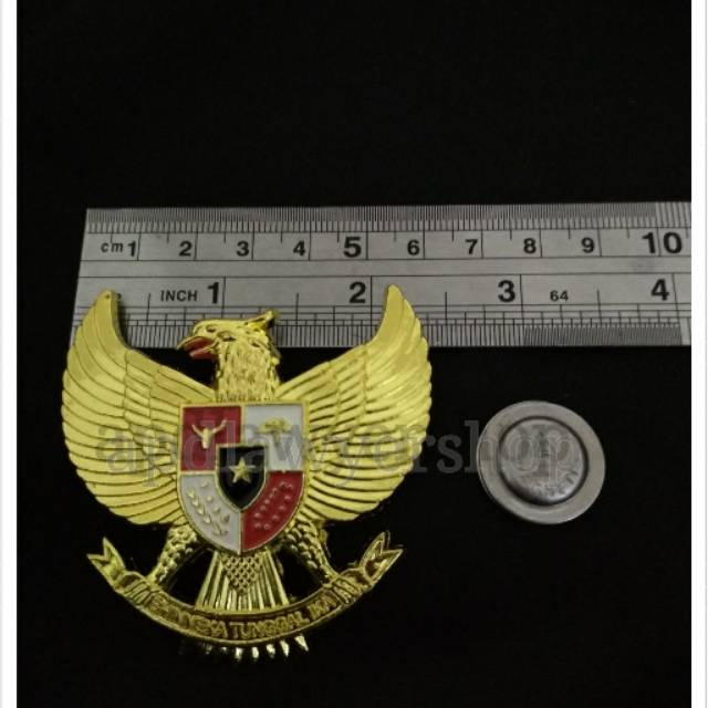 Pin Bross Wing Lencana Garuda RI kuningan Cor 6cm / 60mm Tebal Magnet mengkilap kwalitas mewah