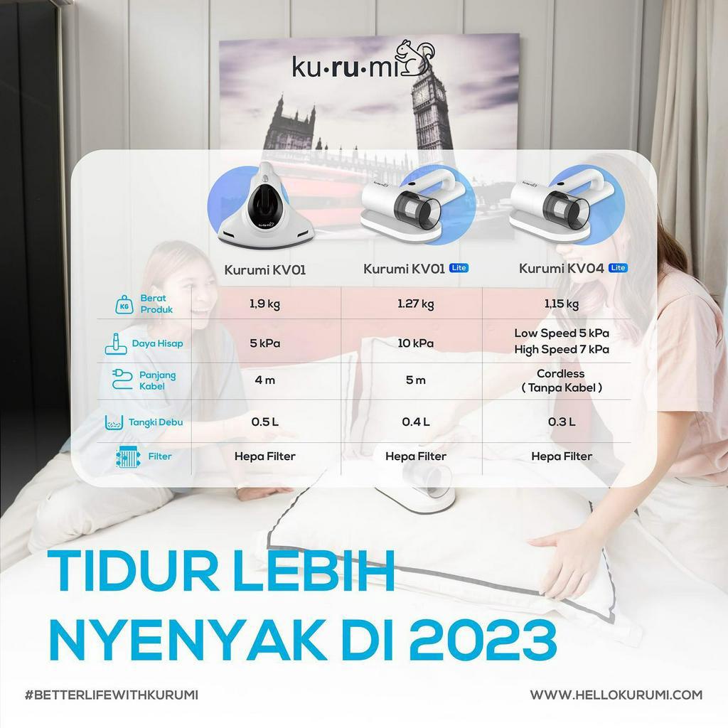 KURUMI UV Vacuum Cleaner KV 01 - Mesin Penghisap Debu dan Tungau (+HEPA)