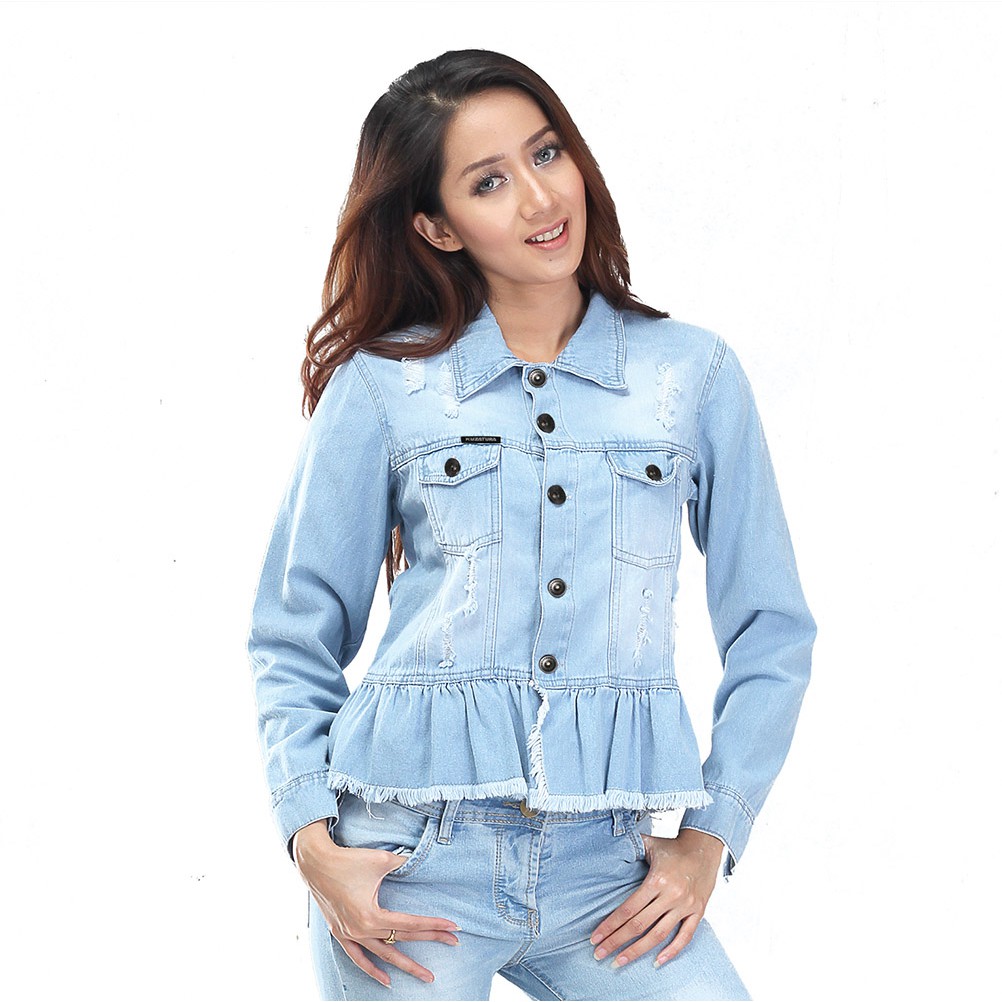 Jaket Jeans Wanita Terbaru KUZATURA KCP 624 | Shopee Indonesia