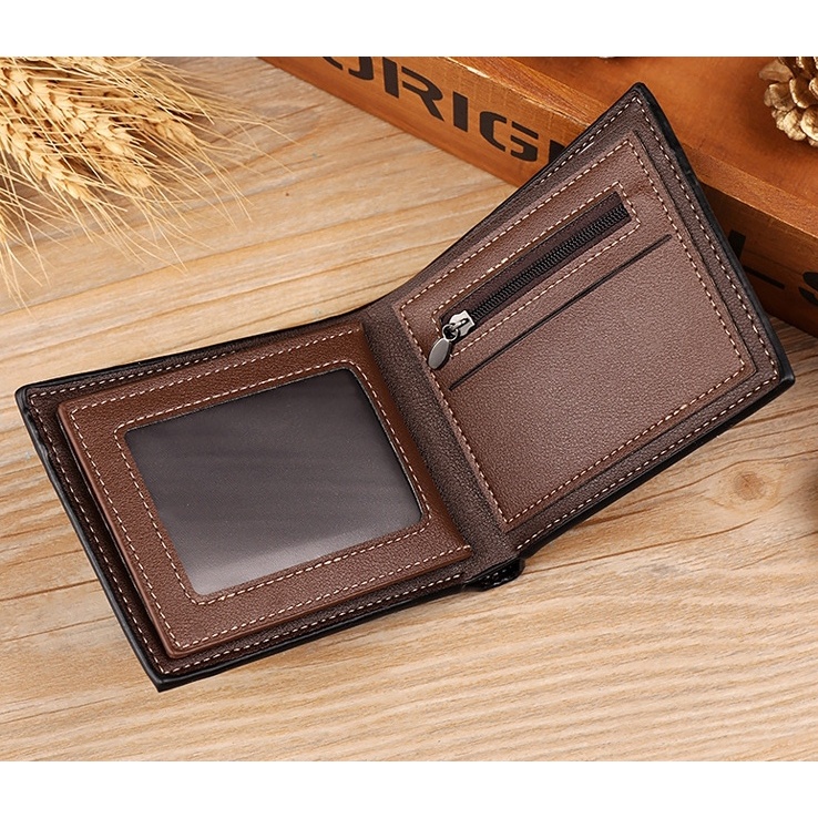 DOMPET LIPAT PRIA KULIT PREMIUM IMPORT HITAM ALATA KARTU WA320B5 KECIL BRANDED COWOK MURAH KEREN ORI