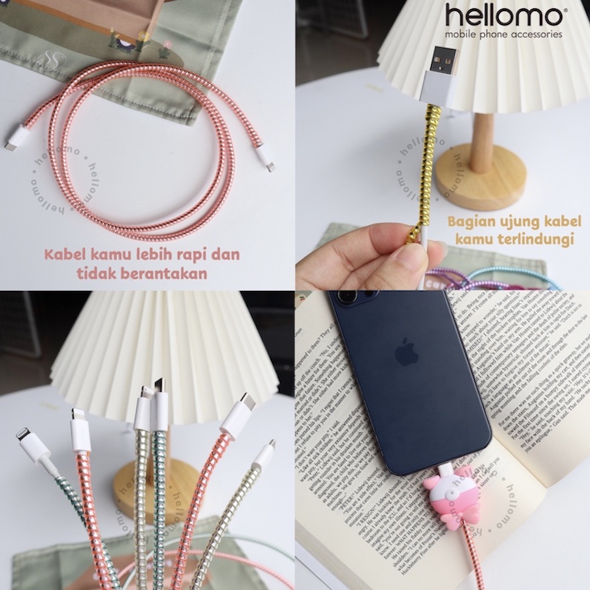 Pelilit Kabel Spiral Warna Metalic / Pelindung Cable Hp Charger Universal / Cord Protector Color