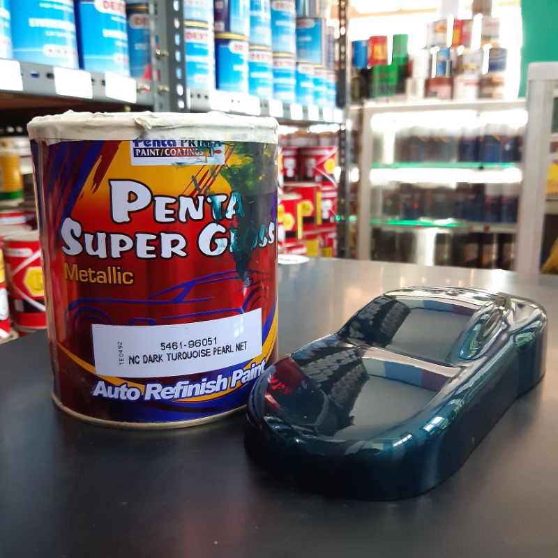 Cat duco NC Penta Supergloss Dark Turquoise Pearl metallic 96051 hijau botol 1liter