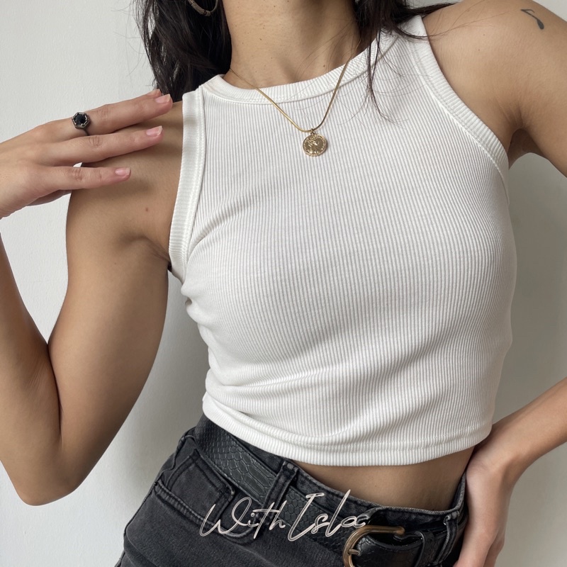 WITH ISLA - Leia Rib Tank / Tanktop Fashion Wanita-3