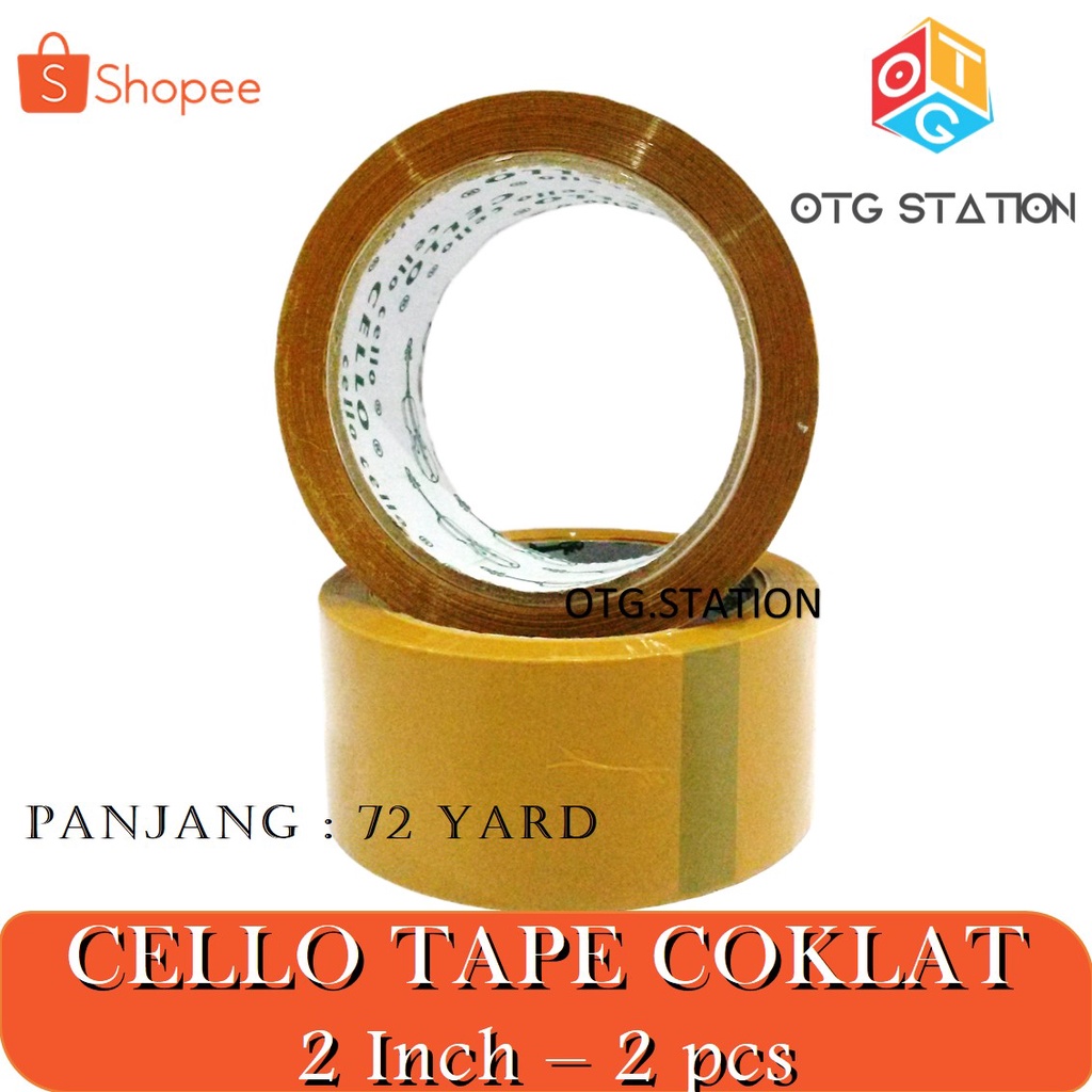 

Cello Tape Coklat 2 Inch 2 pcs Isolasi Coklat Besar Cellotape Lakban Lem Perekat Bening Alat Isolasi Pembungkus OTG STATION