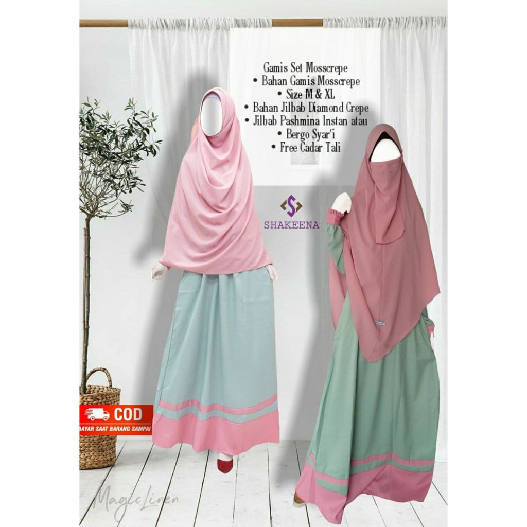 Gamis set khimar syari - Setelan gamis dan Hijab syari