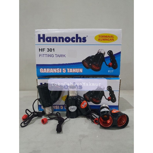 Hannochs Fitting Tarik E27 Hitam HF-301 Terminal Kuningan / Plug SNI