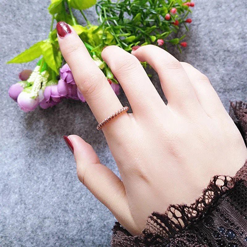 Cincin Titanium Mini Korea Wanita CK038 warna rose gold bisa untuk cincin kawin nikah fashion simple