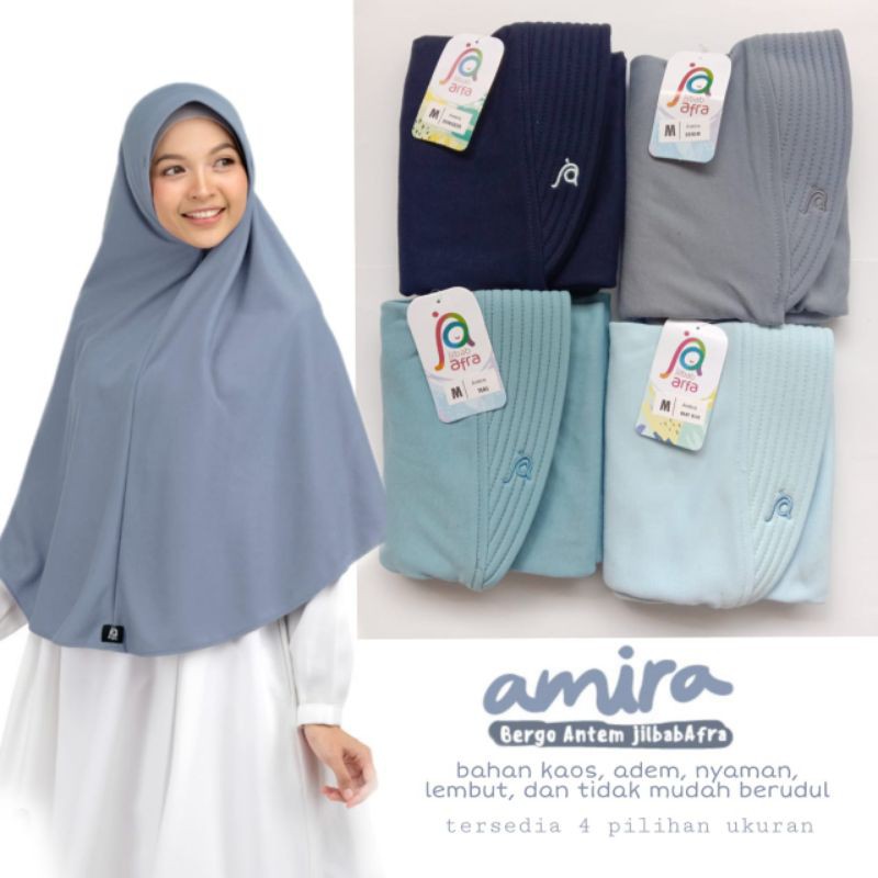 Amira SIZE L Jilbab Instan Ped Antem Bahan Kaos  Ori Jilbab Arfa ex Afra-6
