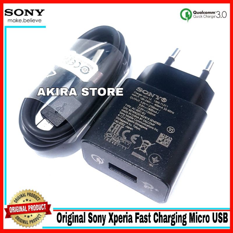 Charger Casan Sony Xperia UCH 12 Original 100% Fast Charging Micro USB