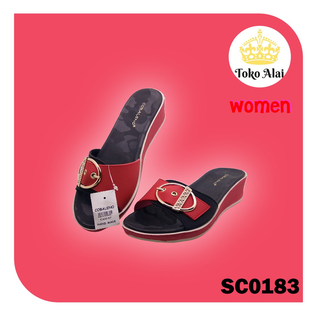 Sandal Sepatu Wedges Wanita Import Korean Style COBALENO CANI 07 Hak tinggi Terbaru Viral Slip On Ca