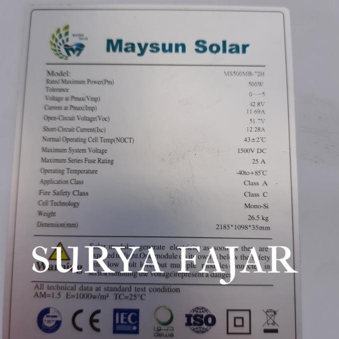 Solar Panel Solar Cell Panel Surya 500wp Mono 500 Wp Monocrystalline