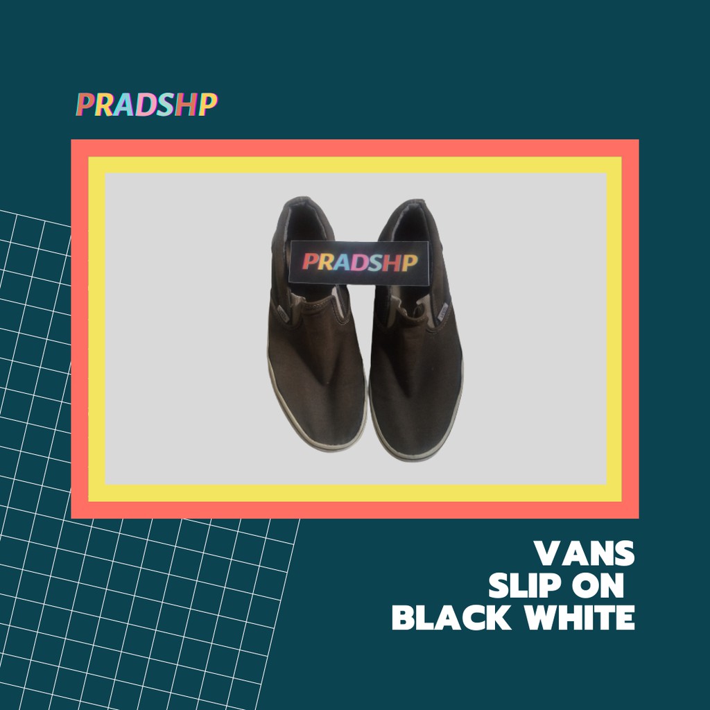 Vans Slip On Black White (SECOND)