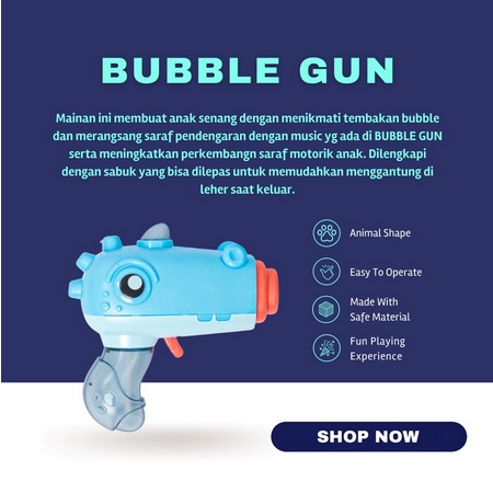 Bubble Gun Mainan Anak Bubble Elektrik Pistol Gun Cairan Sabun Balon Gelembung Busa