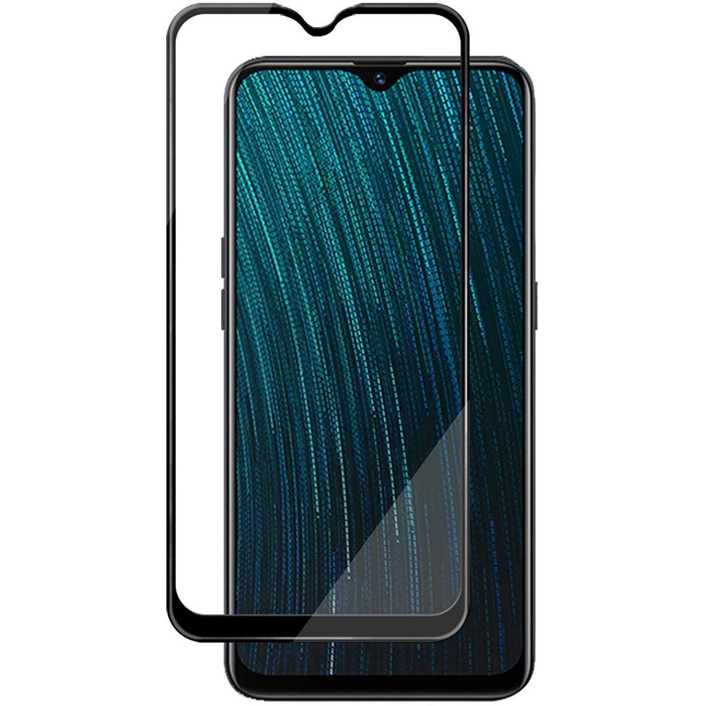 Tempered Glass 5D Full Lem OPPO A5S HITAM SCREEN GUARD FULL GLUE