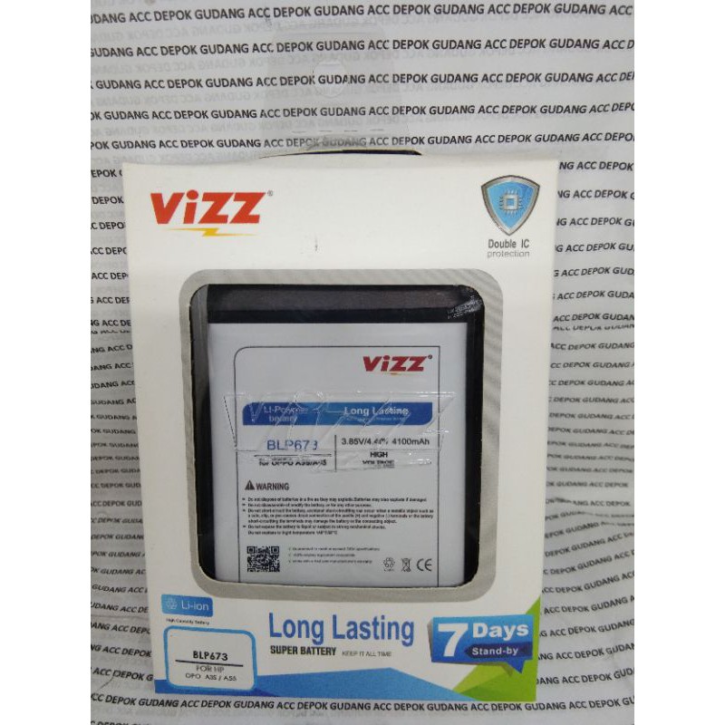 Baterai Vizz Oppo A3S/ A5S BLP673 Original