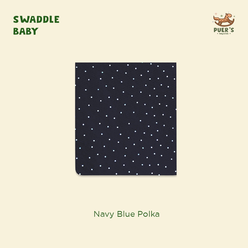 BEDONG BAYI (SWADDLE BABY) PUER'S NAVY BLUE POLKA