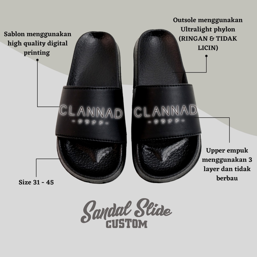 Sandal slop murah custom ANIME CLANNAD