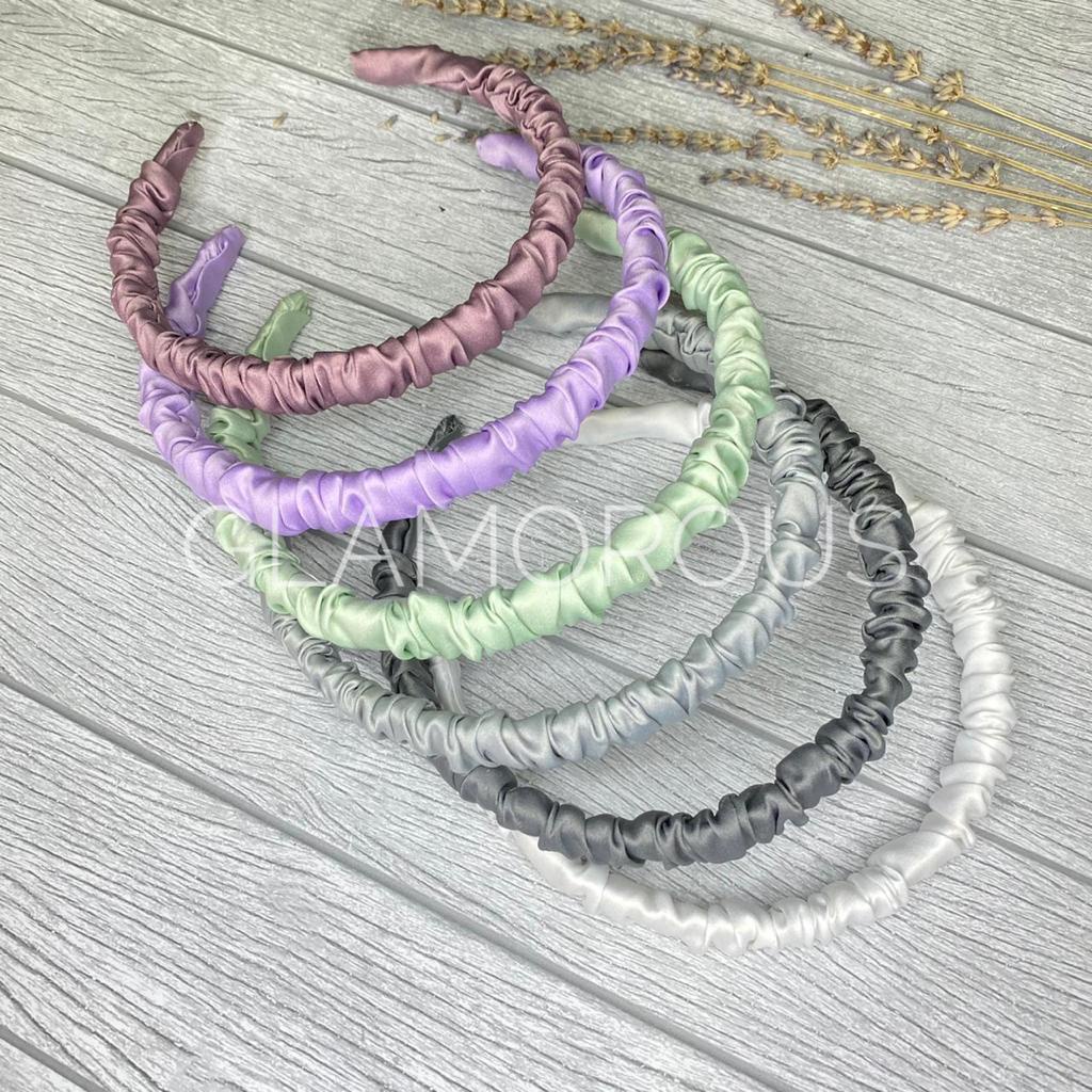 (COD) Bando Kerut Wanita Gaya Korea Aksesoris Fashion Bandana Scrunchie Aneka Warna model awan nagita slavina