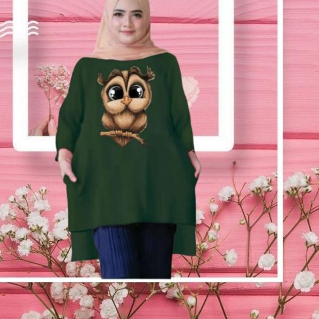 Tunik wanita Jumbo XXL LD 130 Cm Tangan 3/4 Bahan Kaos . Atasan Baju Tunik wanita Dewasa Big Size Te