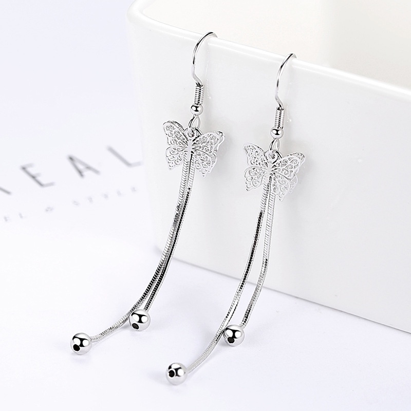 Anting Perak 925 Wanita Kupu-kupu Anting-Anting Perhiasan Fashion