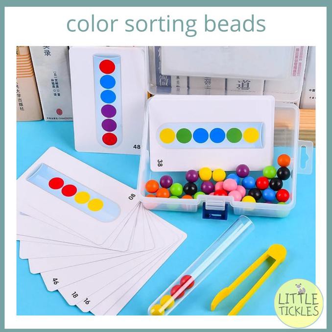 COLOR SORTING BEADS - MAINAN MONTESSORI ANAK BRAIN GAMES