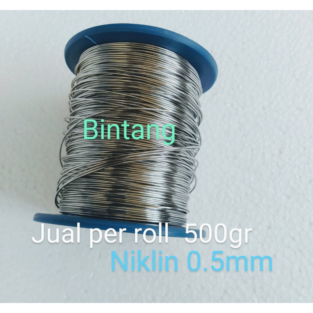 kawat pemanas kawat niklin nikelin 0.5mm jual per roll 5 ons