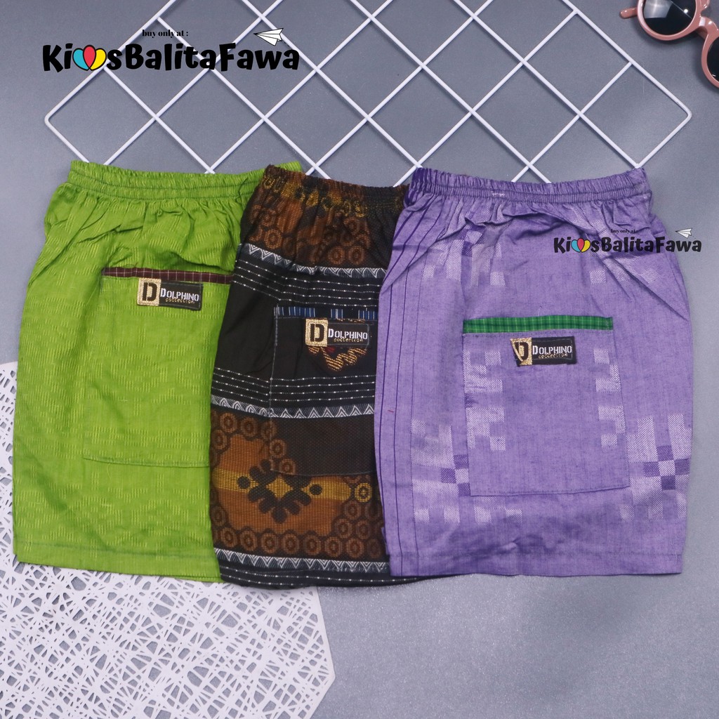 Celana Hawai Square uk 2-3 Tahun / Clana Main Anak Laki Saku Bawahan Harian Pendek Pants Cowok Rumahan