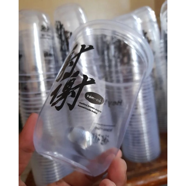 cup sablon kamsia boba 16 oz oval 1 warna