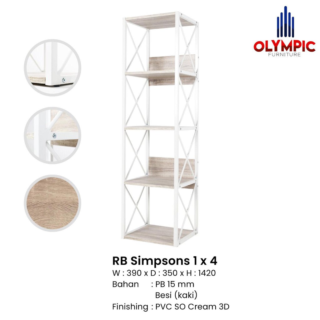 Rak Buku Susun Rangka Besi Serbaguna OLYMPIC