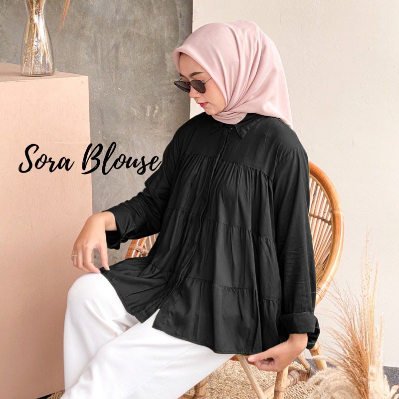 BEFAST - ZRX Blus Wanita HYUNJE / Sora Blouse / Blouse Wanita Casual / Blouse Kantor / Blouse Lengan Panjang Terbaru