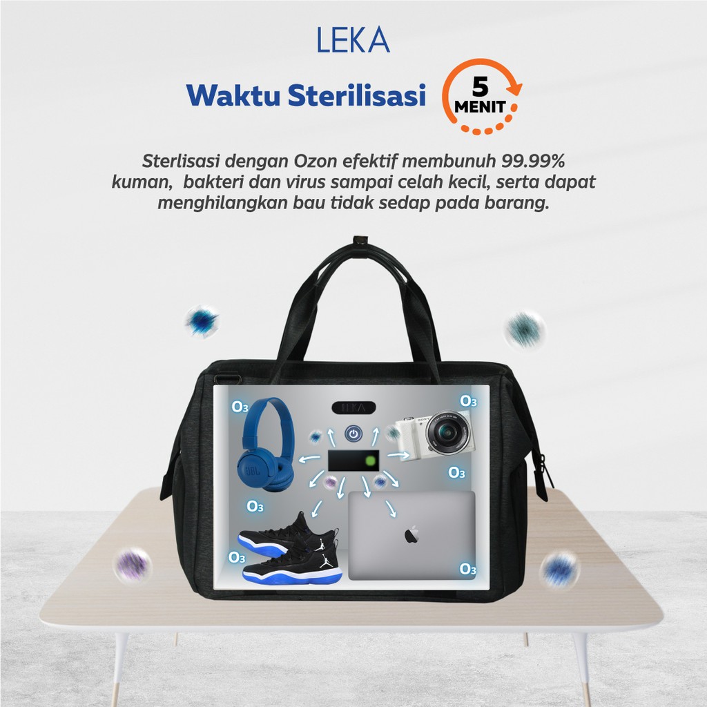 LEKA Bag Sterilizer - Tas Travel Sterilisasi Ozon Box Ozone Steril