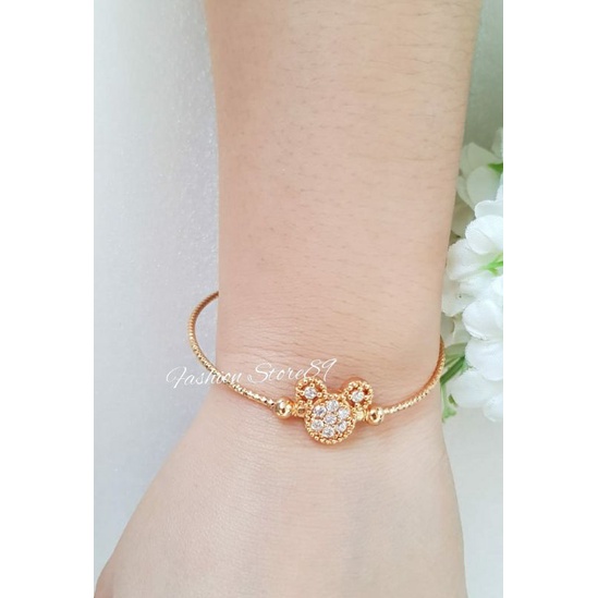 Gelang Mickey Dan Minnie Bangle Replica Emas Xuping Bangle Anak Dewasa Free Size Lapis emas 18k