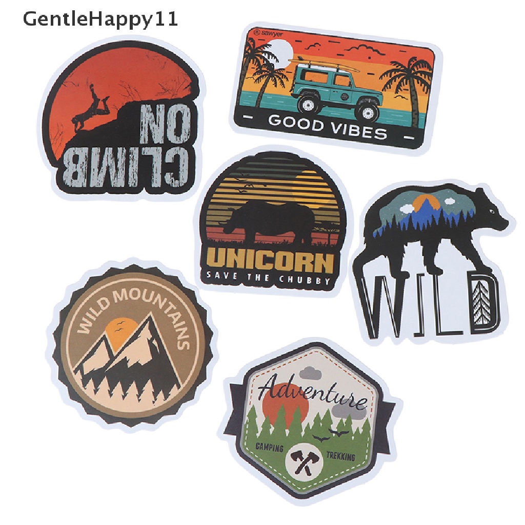 Gentlehappy 50Pcs Camping Landscape Sticker Outdoor Adventure Koper Laptop Stiker Gitar