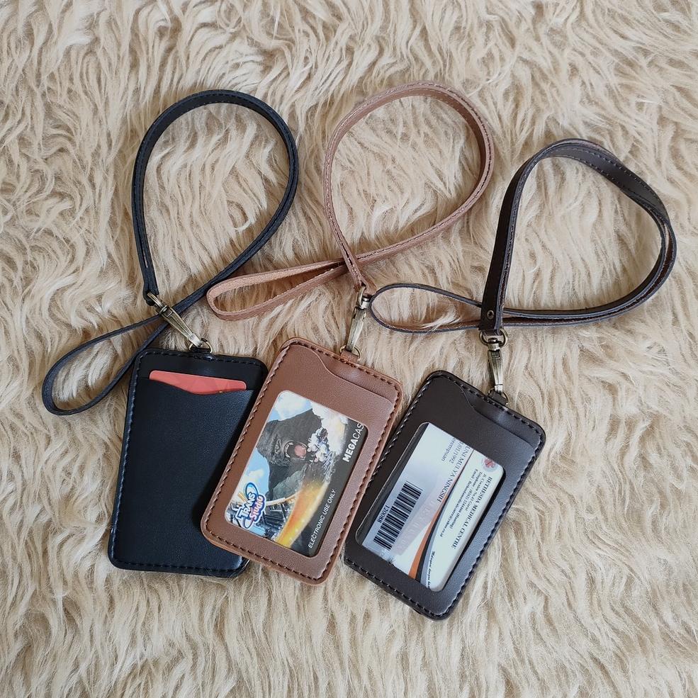 

Hemat Name Tag ID Card Holder Kulit Lanyard TERBARU. .,.,.,.,