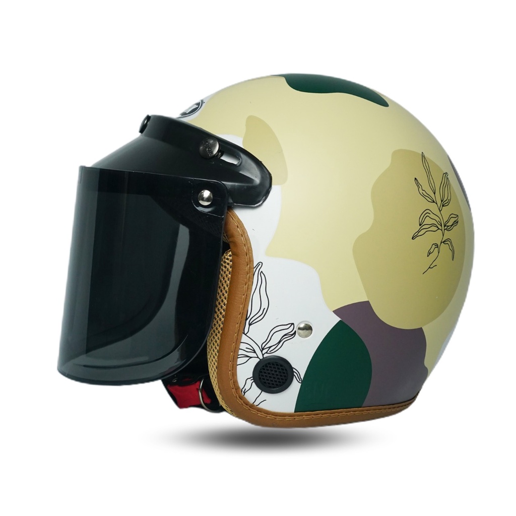 Helm Retro Dewasa Kekinian Motif Aesthetic Helem Terbaru SNI