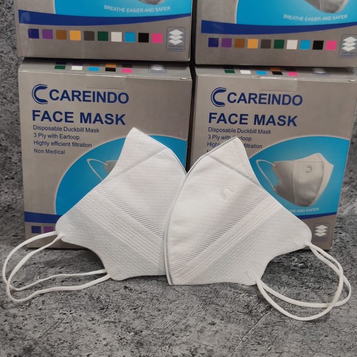 CAREINDO - MASKER DUCKBILL RAVA CAREINDO 3PLY EMBOS C BOX ISI 50 GARIS FACE MASK - MIRIP UTAMA