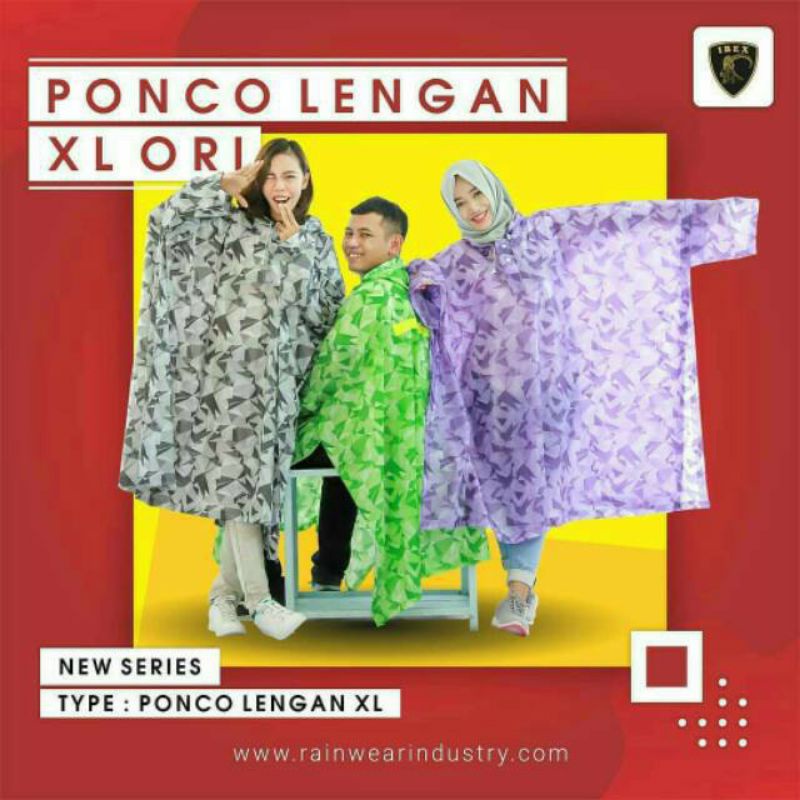 Ponco XL Ori Ibex - Mantel XL besar - Jas Hujan Abstrak- Jas hujan Anak Muda - Mantel kelelawar XL