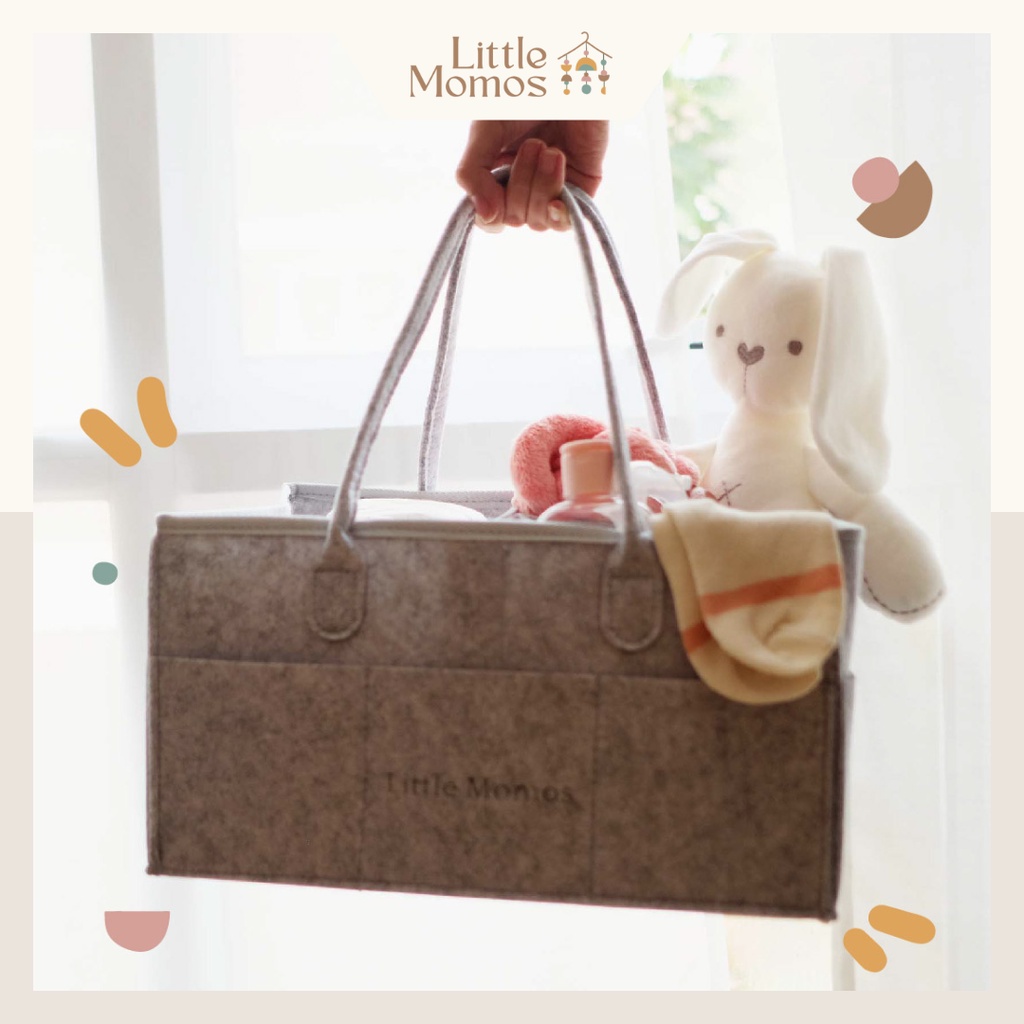 Little Momos Caddy Bag Ada Tutup Diaper Organizer / Tas Popok Peralatan Bayi seperti Kinderkeen