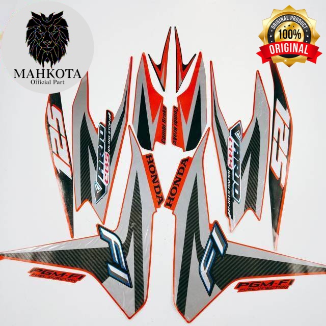 Original Asli Striping Stiker Polet list motor honda vario 125 cbs old 2013 merah list body standar 
