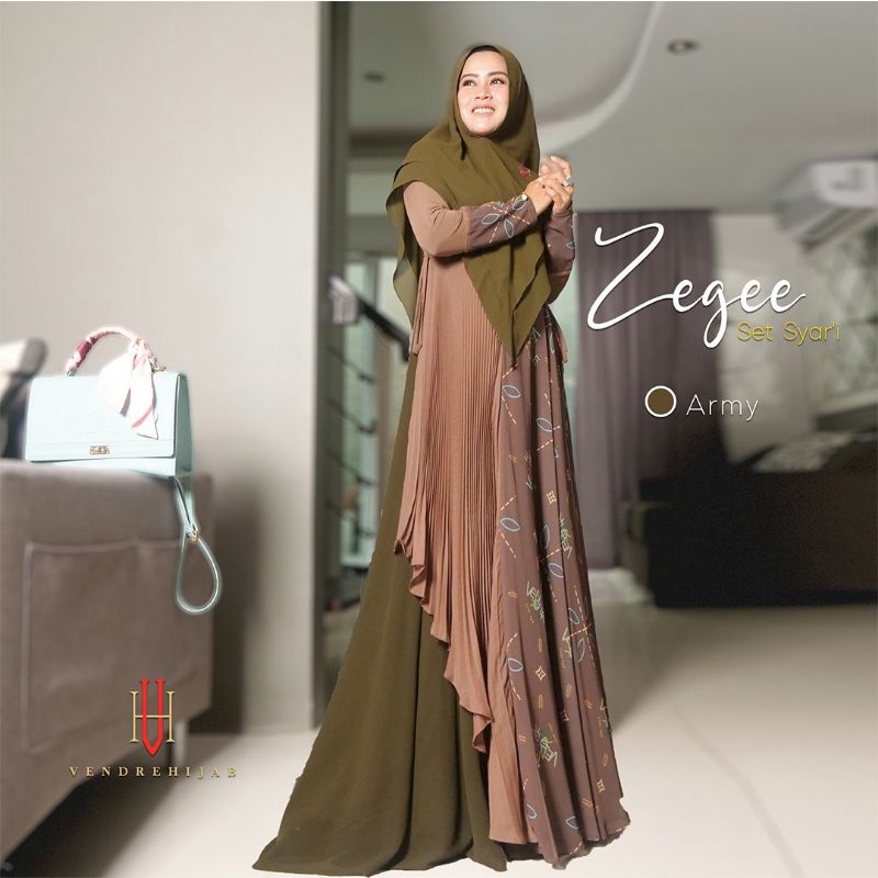(NEW) Gamis syari ZEGEE set syari by vendre hijab